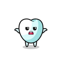tooth mascot character saying I do not know