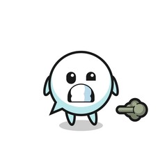 the illustration of the speech bubble cartoon doing fart