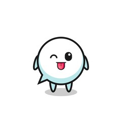 Obraz premium cute speech bubble character in sweet expression while sticking out her tongue