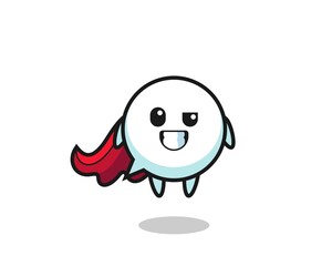 the cute speech bubble character as a flying superhero