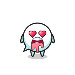 the falling in love expression of a cute speech bubble with heart shaped eyes