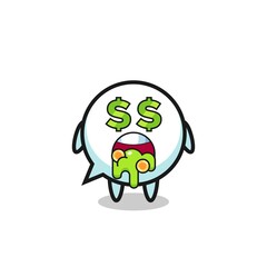 speech bubble character with an expression of crazy about money