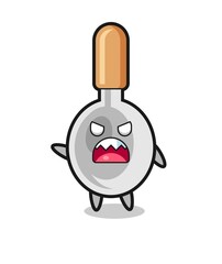 cute cooking spoon cartoon in a very angry pose