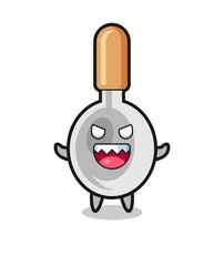 illustration of evil cooking spoon mascot character
