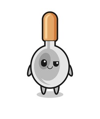 cooking spoon cartoon with an arrogant expression