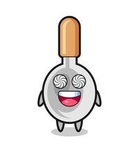 cute cooking spoon character with hypnotized eyes