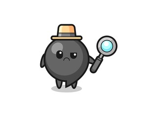 the mascot of cute comma symbol as a detective
