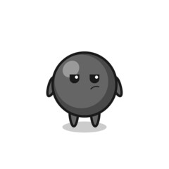 cute dot symbol character with suspicious expression