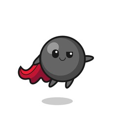 Fototapeta premium cute dot symbol superhero character is flying