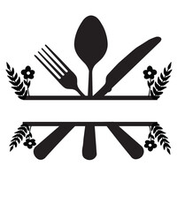 Kitchen Split Frame SVG, kitchen svg, cooking svg, Kitchen Monogram svg, Flourish Kitchen SVG, Cooking Monogram svg, cook svg, Monogram Frame
