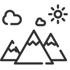 A high moutain outline icon