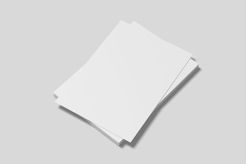 Realistic blank flyer illustration for mockup. 3D Render.