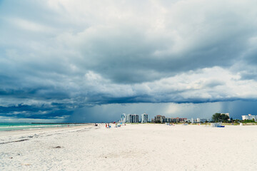Thunderstorm cloud on a beach	
