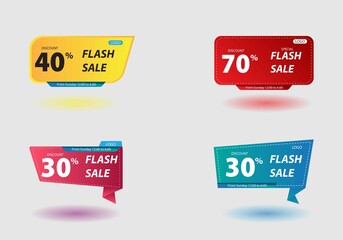 discount banner all color premium vector