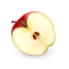 Red Apple Isolated on Transparent Background. Vector illustration
