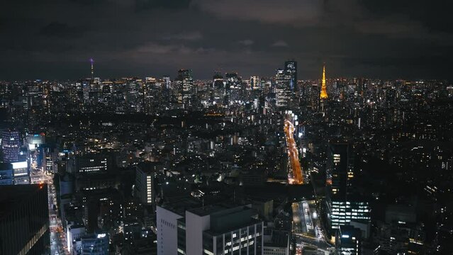 東京の夜景の映像