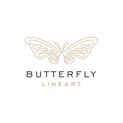 Fototapeta na wymiar butterfly lineart logo design