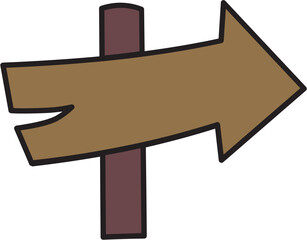 wooden sign with arrow