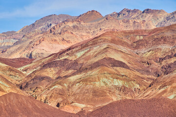 Stunning colorful layers in mountain of Death Valley