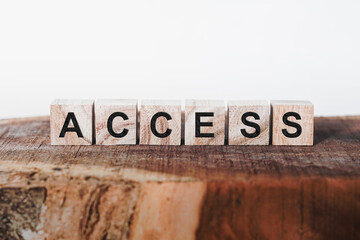 Access Word Written In Wooden Cube