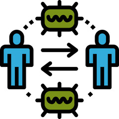 human transmission color outline icon