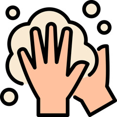 hand washing color outline icon