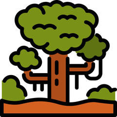 rainforest color outline icon