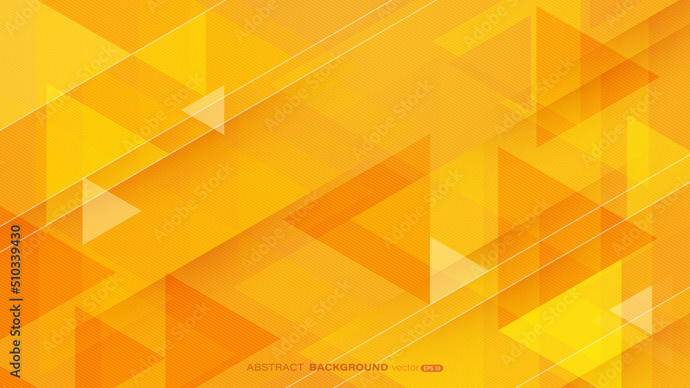 Poster geometric orange abstract background with triangle shapes, lines stripe