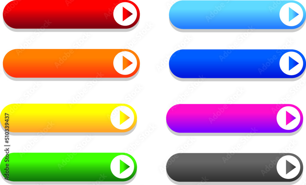 Poster colorful vector icon set illustration material for web button, conversion button