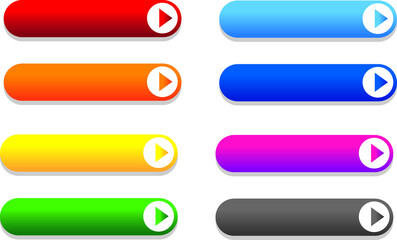 Obraz premium Colorful vector icon set illustration material for web button, conversion button