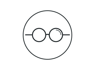 Vector Round Glasses Icon Symbol Set