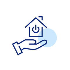 Fototapeta na wymiar Secure locked smart home control icon. Pixel perfect, editable stroke line art