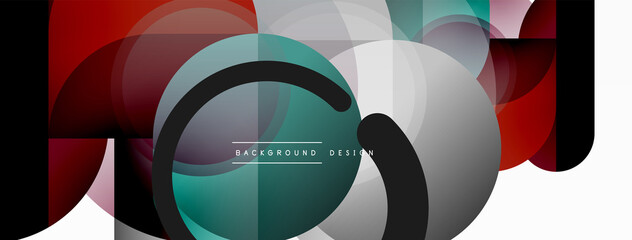 Fototapeta premium Round triangle shapes lines and circles. Geometric vector illustration for wallpaper banner background or landing page