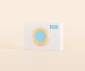 3D Vintage camera. Photo camera 3d render.