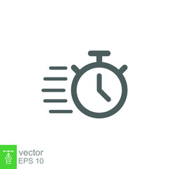 Fast time icon. Quick delivery concept. Stopwatch symbol. Vector illustration isolated. EPS 10.