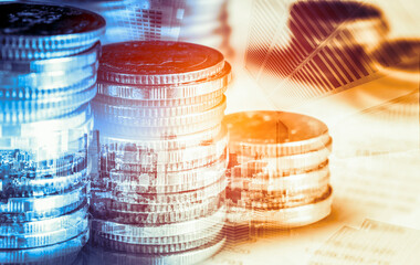 Finance and money technology background concept of business prosperity and asset management ....