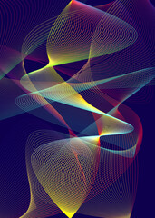 Intelligence tech digital curve wave gradient background. Digital technology on dark background. 