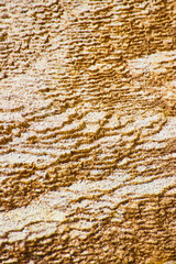 Macro view of dozens of terrace layers in Yellowstone