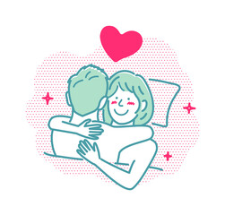 Embraces loving couple vector illustration | love, happiness