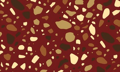 Colorful venetian terrazzo imitation seamless pattern. Realistic marble texture with stone fragments. Modern minimalistic floor tile for interior decoration. Trendy abstract illustration.