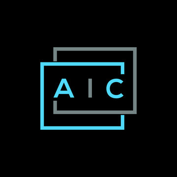 AIC letter logo design on white background. AIC creative initials letter logo concept. AIC unique letter design.  