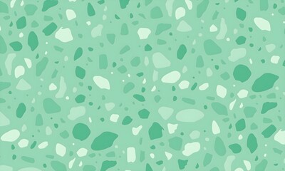 Colorful venetian terrazzo imitation seamless pattern. Realistic marble texture with stone fragments. Modern minimalistic floor tile for interior decoration. Trendy abstract illustration.