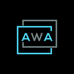 AWA letter logo creative design. AWA unique design.  - obrazy, fototapety, plakaty