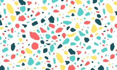 Terrazzo seamless pattern. Texture of natural stone, quarts, granite , cement, in classic Italian style.