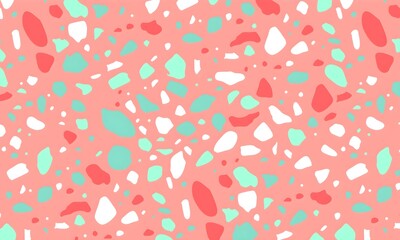 Terrazzo seamless pattern. Texture of natural stone, quarts, granite , cement, in classic Italian style.