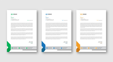 Modern Creative & Clean business style letterhead bundle of your corporate project design.set to print with vector