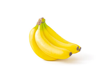 A bunch of bananas on the white background. 白背景上の一房のバナナ	
