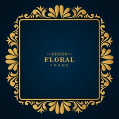 Modern golden luxury artistic floral frame background