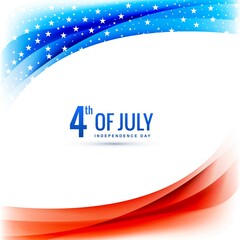 Creative 4th of july american flag style wave background