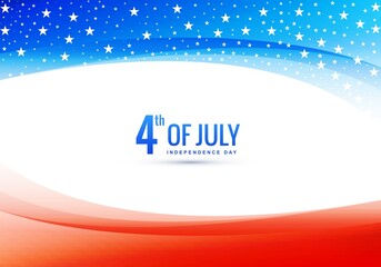 Creative 4th of july american flag style wave background